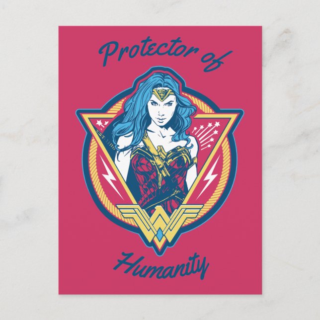 Wonder Woman Tri-Color Graphic Postcard (Front)