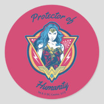 Wonder Woman Tri-Color Graphic Template Classic Round Sticker
