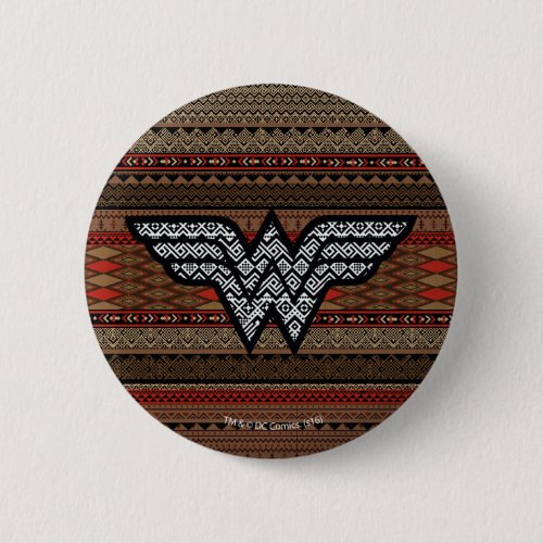 Wonder Woman Tribal Pattern Pinback Button