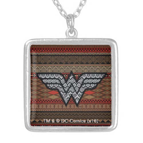 Wonder Woman Tribal Pattern Silver Plated Necklace