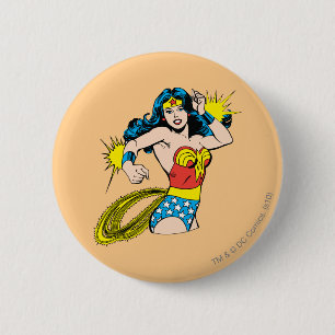 Wonder Woman Twist with Glowing Cuffs Pinback Button
