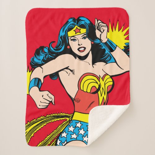 Wonder Woman Twist with Glowing Cuffs Sherpa Blanket