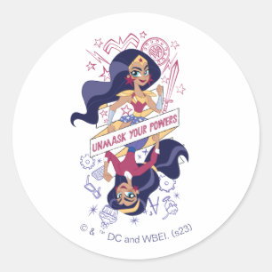 Wonder Woman Unmask Your Powers Classic Round Sticker