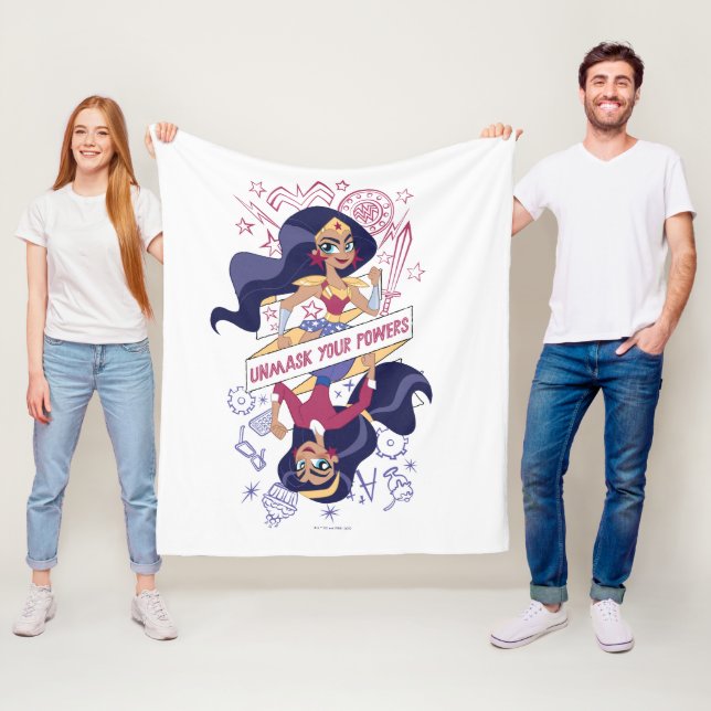 Wonder Woman Unmask Your Powers Fleece Blanket (In Situ)