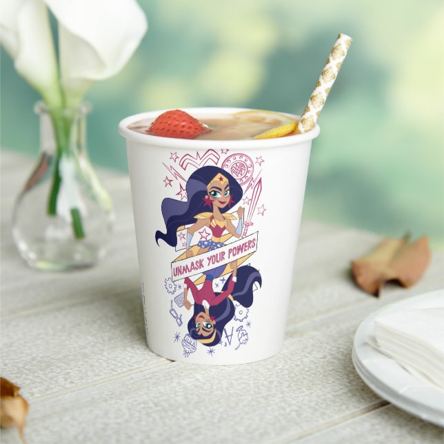 Wonder Woman Unmask Your Powers Paper Cups (Insitu)