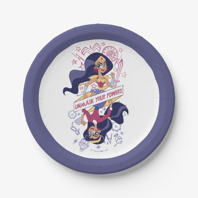 Wonder Woman Unmask Your Powers Paper Plates (Front)