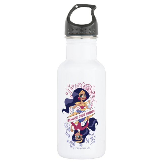 Wonder Woman Unmask Your Powers Stainless Steel Water Bottle (Front)