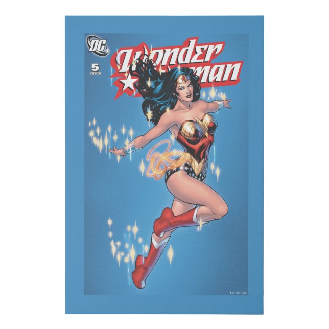 Wonder Woman Vintage Comic Cover Faux Canvas Print (Front)