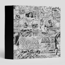 Wonder Woman Vintage Comic Pattern 3 Ring Binder