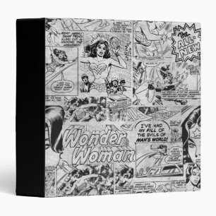Wonder Woman Vintage Comic Pattern 3 Ring Binder