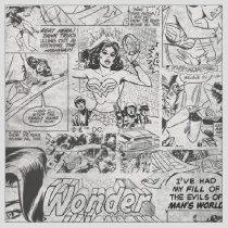 Wonder Woman Vintage Comic Pattern Fabric
