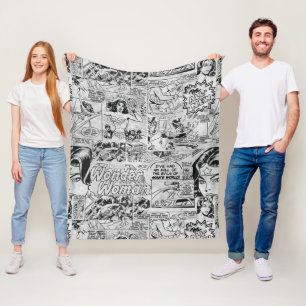 Wonder Woman Vintage Comic Pattern Fleece Blanket