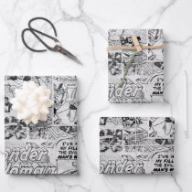 Wonder Woman Vintage Comic Pattern Wrapping Paper Sheets