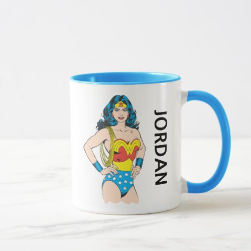 Wonder Woman  Vintage Pose  Add Your Name Mug