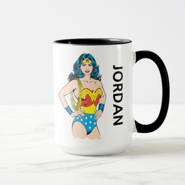 Wonder Woman | Vintage Pose | Add Your Name Mug (Right)