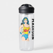 Wonder Woman | Vintage Pose with L | Add Your Name Water Bottle