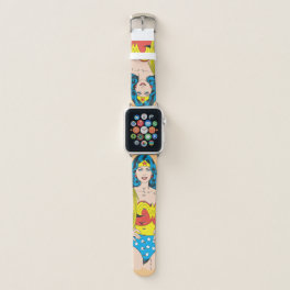 Wonder Woman Vintage Pose with Lasso Apple Watch Band