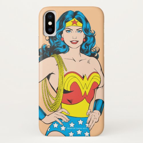 Wonder Woman  Vintage Pose with Lasso iPhone X Case