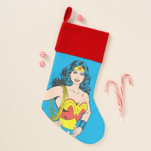 Wonder Woman  Vintage Pose with Lasso Christmas Stocking