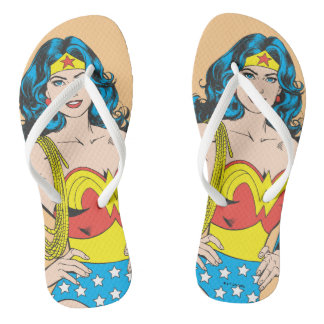 Wonder Woman | Vintage Pose with Lasso Flip Flops