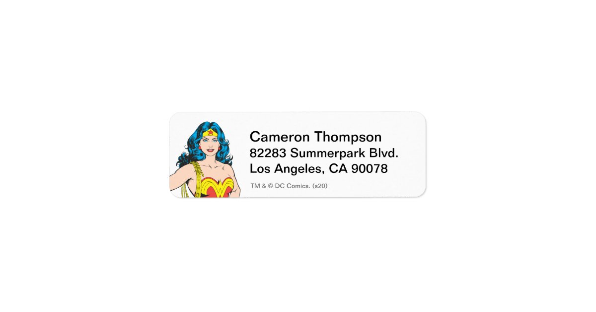 Wonder Woman | Vintage Pose with Lasso Label | Zazzle