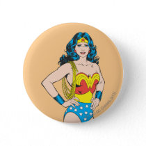Wonder Woman | Vintage Pose with Lasso Pinback Button