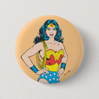 Wonder Woman | Vintage Pose with Lasso Pinback Button