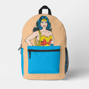 Wonder Woman Vintage Pose with Lasso Printed Backpack