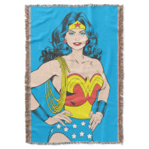 Wonder Woman | Vintage Pose with Lasso Throw Blanket