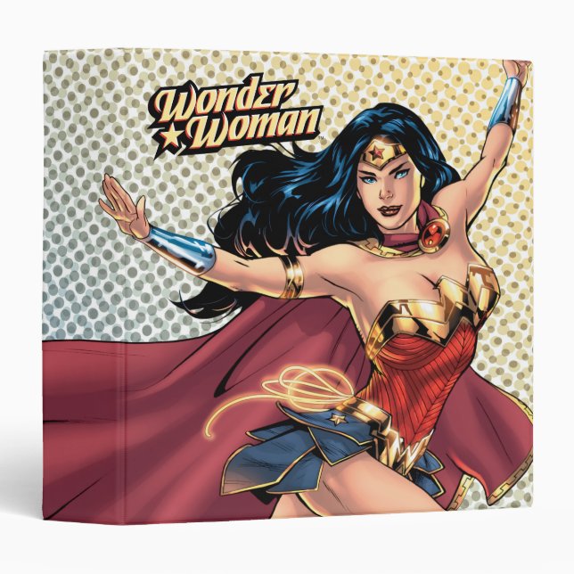 Wonder Woman Wearing Cape 3 Ring Binder (Front/Spine)