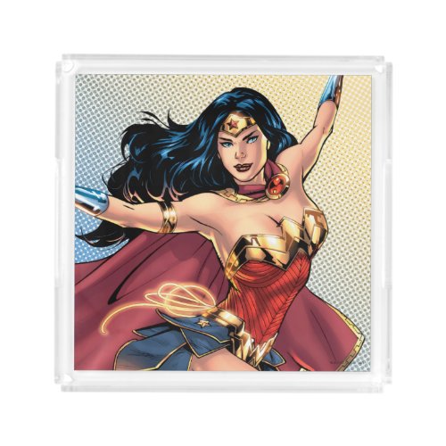 Wonder Woman Wearing Cape Acrylic Tray