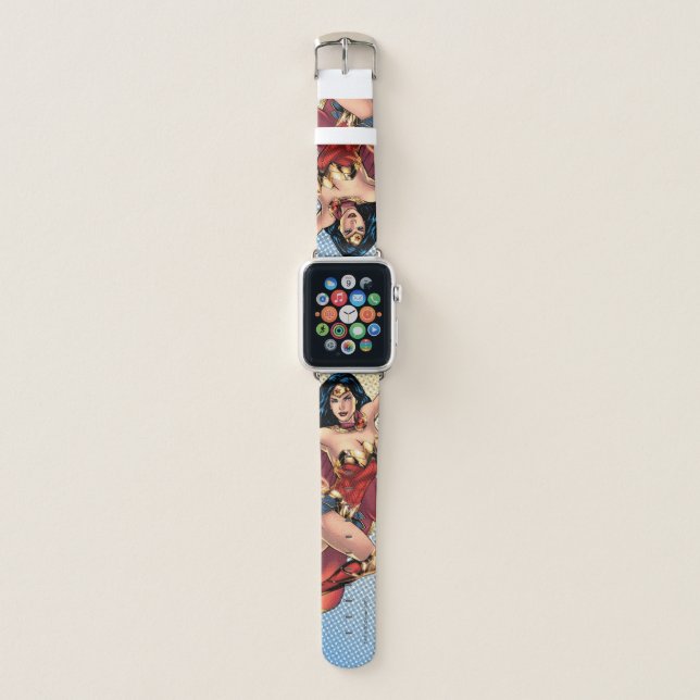 Wonder Woman Wearing Cape Apple Watch Band (Front)