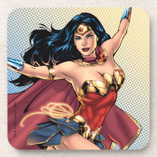 Wonder Woman Wearing Cape Beverage Coaster