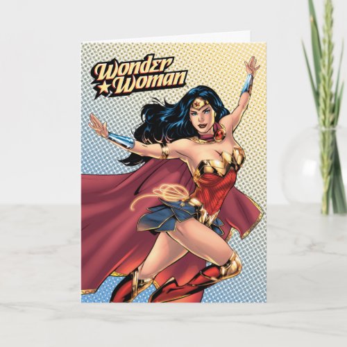 Wonder Woman Wearing Cape Card