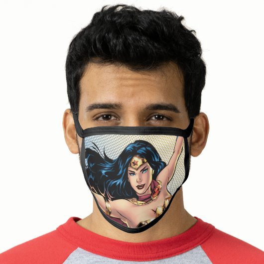 Wonder Woman Wearing Cape Face Mask (Worn Him)