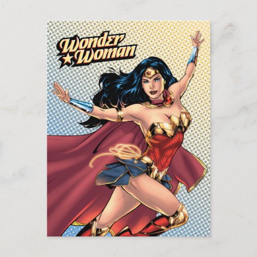 Wonder Woman Wearing Cape Invitation Postcard