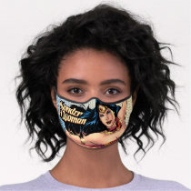 Wonder Woman Wearing Cape Premium Face Mask