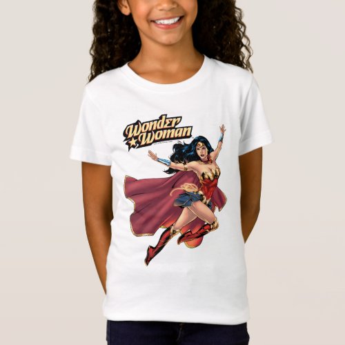 Wonder Woman Wearing Cape T_Shirt