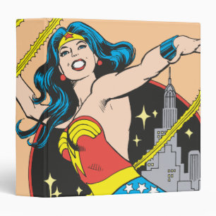 Wonder Woman with City Background 3 Ring Binder