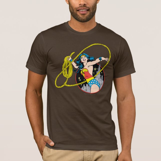 Wonder Woman with City Background T-Shirt (Front)