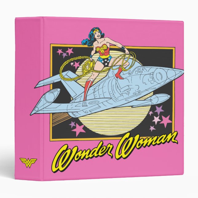 Wonder Woman with Jet 3 Ring Binder (Front/Spine)