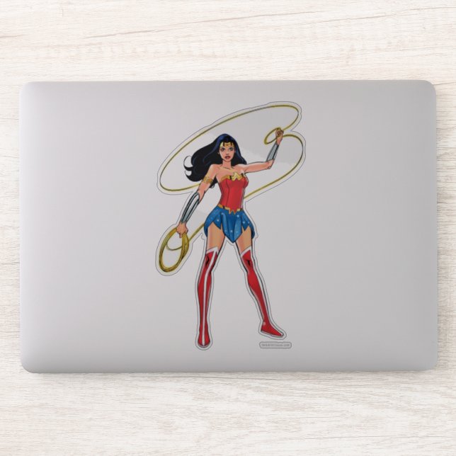 Wonder Woman With Lasso - Fight For Justice Sticker (Computer)