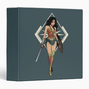 Wonder Woman With Sword Comic Art 3 Ring Binder