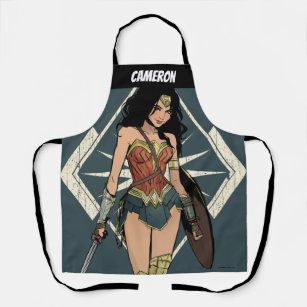 Wonder Woman With Sword Comic Art Apron