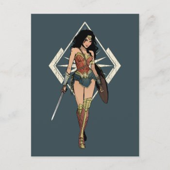 Wonder Woman With Sword Comic Art Postcard by wonderwoman at Zazzle