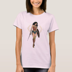 Wonder Woman With Sword Comic Art T-Shirt