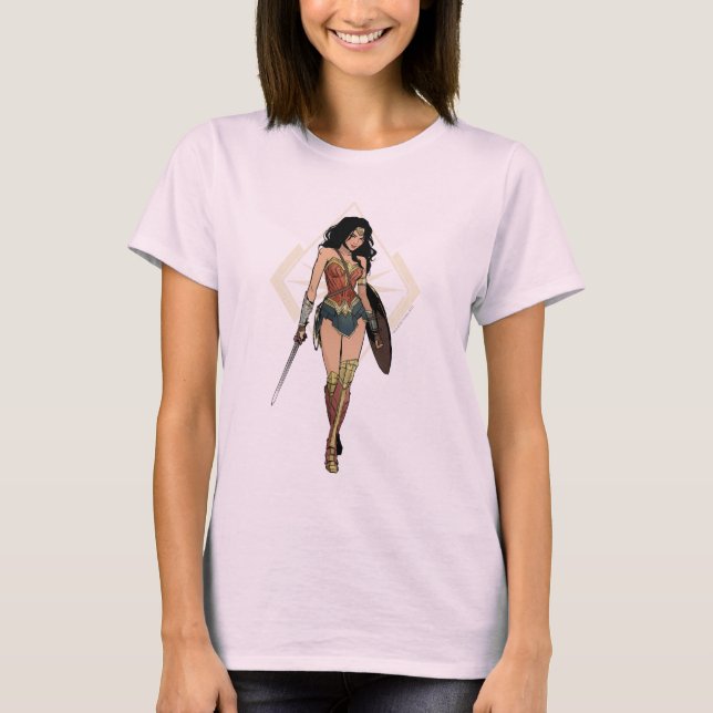 Wonder Woman With Sword Comic Art T-Shirt (Front)