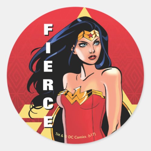 Wonder Woman With Sword _ Fierce Classic Round Sticker