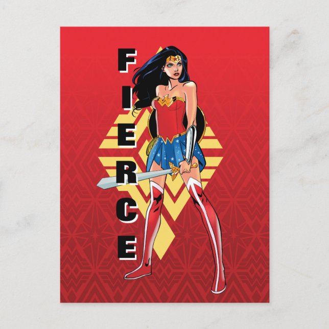 Wonder Woman With Sword - Fierce Postcard (Front)