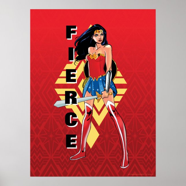 Wonder Woman With Sword - Fierce Poster (Front)
